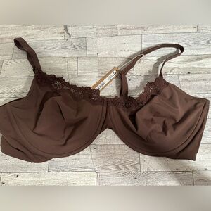 SKIMS Chocolate Lace Accent Bra